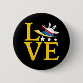 ラブフィリピン国旗のタイポグラフィアート 缶バッジ (正面)