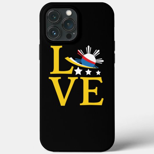 ラブフィリピン国旗のタイポグラフィアート Case-Mate iPhoneケース (裏面)