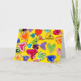 ラブフィルドハート空白のノートカード サンキューカード