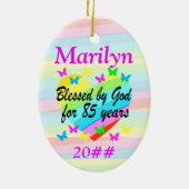 ラブフィルド85th誕生日パーソナライズされたオーナメント セラミックオーナメント (裏面)