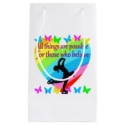 ラブフィル感動的姿スケートで滑るデザイン スモールペーパーバッグ (正面)