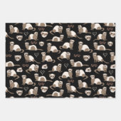 ラブフェレッツブラックブルーピンク ラッピングペーパーシート (正面)