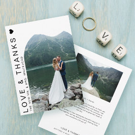 ラブフォトアモダンーチホワイトサンキューカード サンキューカード