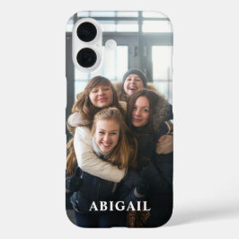 ラブフォトオーバーレイエレガント名のスクリプモノグラムのト iPhone 16ケース