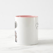 ラブフォトコラージュハートコラージバレンタインデー ツートーンマグカップ (中央)