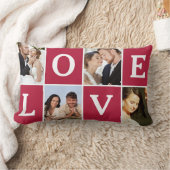 ラブフォトコラージュバレンタインデー ランバークッション (ブランケット)