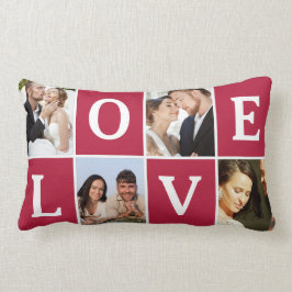 ラブフォトコラージュバレンタインデー ランバークッション