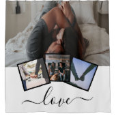 ラブフォトコラージュパーソナライズされた4写真テンプレート シャワーカーテン (正面)