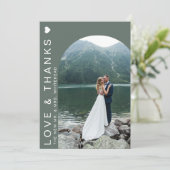 ラブフォトコラージュモダンセージ サンキューカード (スタンド正面)