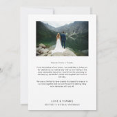 ラブフォトコラージュモダンダスティブルー サンキューカード (裏面)