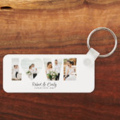 ラブフォトコラージュ4写真記念日ギフト キーホルダー (正面)