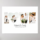 ラブフォトコラージュ4写真記念日ギフト ポスター (正面)