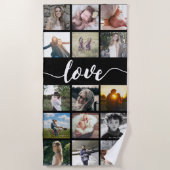 ラブフォトコラージュ ビーチタオル (正面)