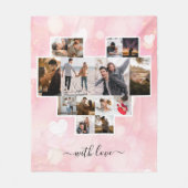 ラブフォトコラージュ フリースブランケット (正面)