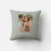 ラブフォトシンプルモダンパーソナライズされたギフト緑 クッション (正面)