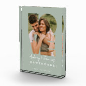 ラブフォトシンプルモダンパーソナライズされたギフト緑 フォトブロック (右)