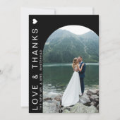 ラブフォトモダンコラージュブラック サンキューカード (正面)