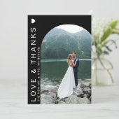 ラブフォトモダンコラージュブラック サンキューカード (スタンド正面)