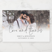 ラブフォト感謝していオーバーレイ名の日付結婚式の引き出物 スパークリングワインラベル (シングルラベル)