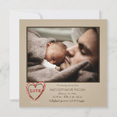 ラブフォト誕生のお知らせ 案内状 (裏面)