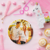 ラブフォト 追加 名前 推定 日付 年 結婚 カップル ペーパープレート (パーティー)