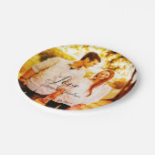 ラブフォト 追加 名前 推定 日付 年 結婚 カップル ペーパープレート (アングル)