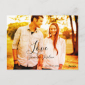 ラブフォト 追加 名前 推定 日付 年 結婚 カップル ポストカード (裏面)