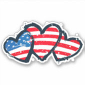 ラブフォーアメリカビニールハート シール (正面)