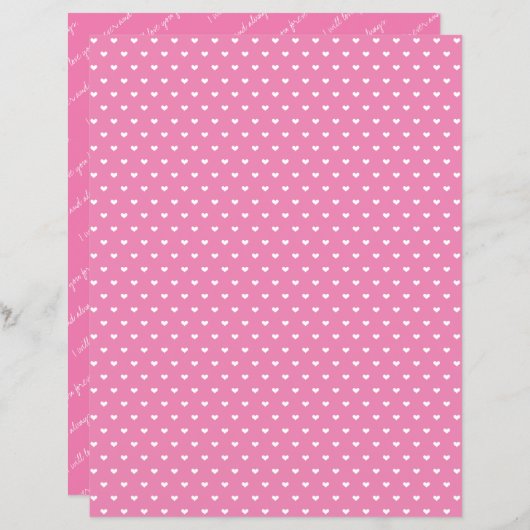 ラブフォーエバーピンクハートスクラップブック紙 (正面/裏面)