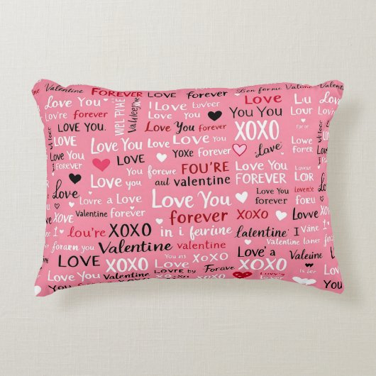 ラブフォーエバー – バレンタインデータイポグラフィパターン アクセントクッション (正面)