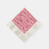 ラブフォーエバー – バレンタインデータイポグラフィパターン 縁ありカクテルナプキン (角)