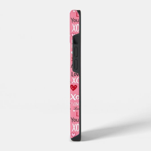 ラブフォーエバー – バレンタインデータイポグラフィパターン iPhoneケース (左側面)