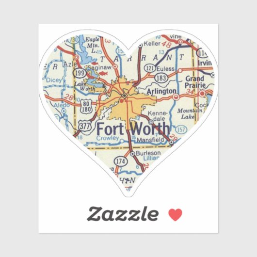 ラブフォートワースヴィンテージマップ シール (シート)