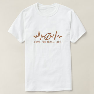 ラブフットボールライフハートビートTシャツ Tシャツ