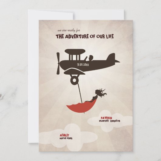 ラブフライト結婚式招待状 招待状 (正面)