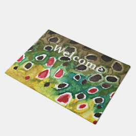 ラブフライ釣りブラウントラウトの皮 ドアマット