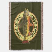 ラブフライ釣り?FISH MORE - WORK LESS Angler's スローブランケット (正面縦)