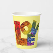 ラブフラワーコレクションイエローバックグラウンド 紙コップ (裏面)