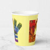 ラブフラワーコレクションイエローバックグラウンド 紙コップ (右)