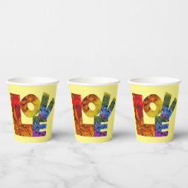 ラブフラワーコレクションイエローバックグラウンド 紙コップ