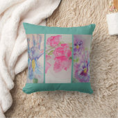 ラブフラワーズフローラ水色ターコイズクッション クッション (ブランケット)