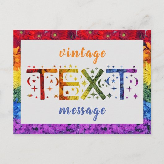 ラブフラワーズヴィンテージ文字ポストカード ポストカード (正面)