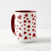 ラブフラワーハート誕生日バレンタインマグ マグカップ (正面左)