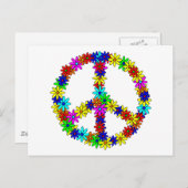 ラブフラワー平和サイン ポストカード (正面/裏面)