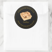 ラブフレッシュクッキーラベル付き手作り |黒 ラウンドシール (バッグ)