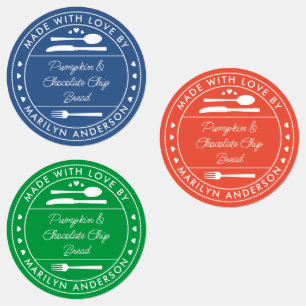 ラブフードで作った青いオレンジ色のグリーン ラベル