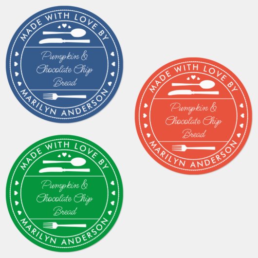 ラブフードで作った青いオレンジ色のグリーン ラベル (グループ)