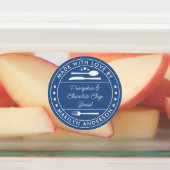 ラブフードで作った青いオレンジ色のグリーン ラベル (貼付)