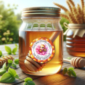 ラブフードオーガニックのラベルで作った純粋生のハチミツ ラウンドシール