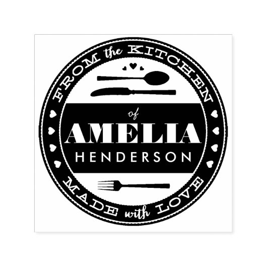 ラブフードギフトインクスタンプパーソナライズされたで作られる セルフインキングスタンプ (デザイン)